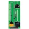 5S Supplies 5S Housekeeping Shadow Board Broom Station Version 1 - Green Board / Black Shadows  With Broom HSB-V1-GREEN-KIT - alternate 1